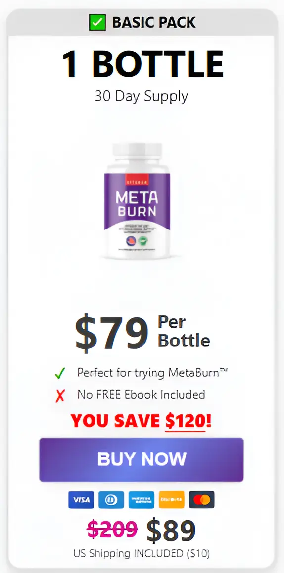 MetaBurn 1 bottle  pricing