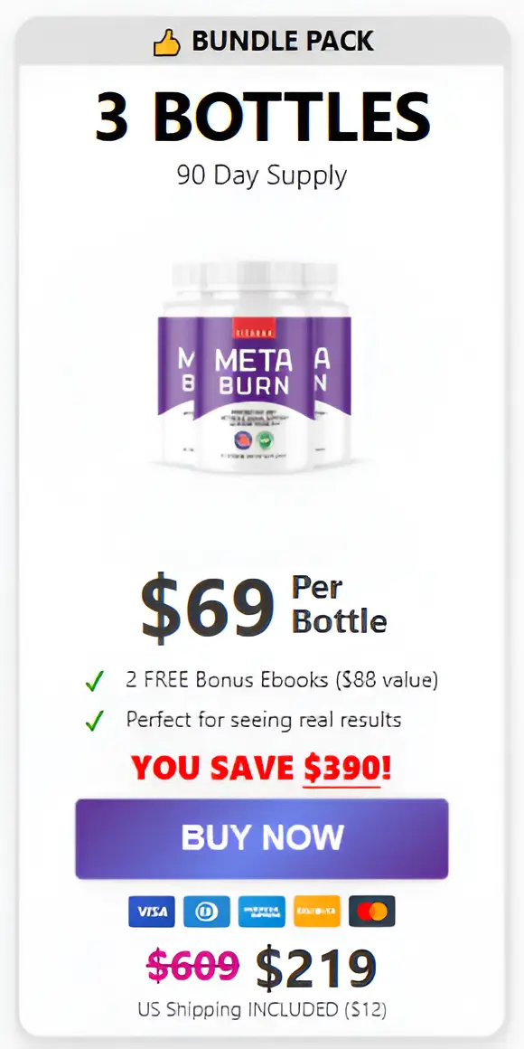 MetaBurn 3  bottles  pricing