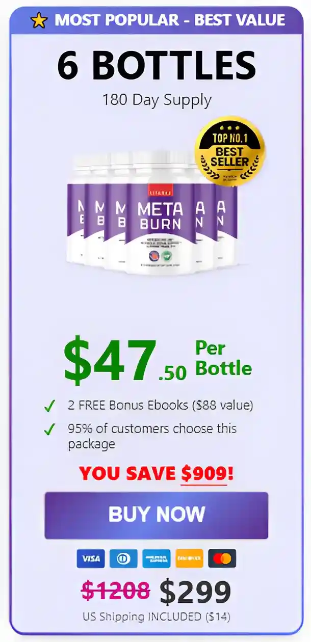 MetaBurn  6  bottles  pricing